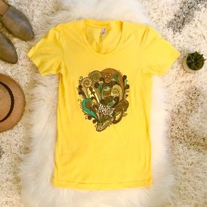 🤘🏻Dave Matthews Band Yellow Tee/American Apparel